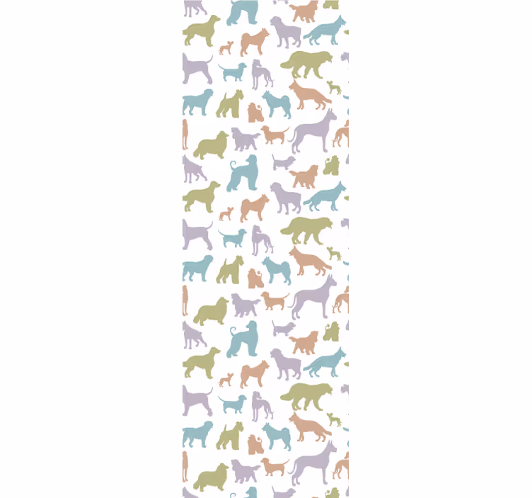 carta da parati cani sagome colorate - TenStickers