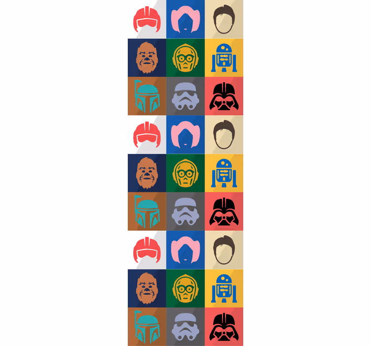 Carta da parati artistica griglia di caratteri iconici - TenStickers