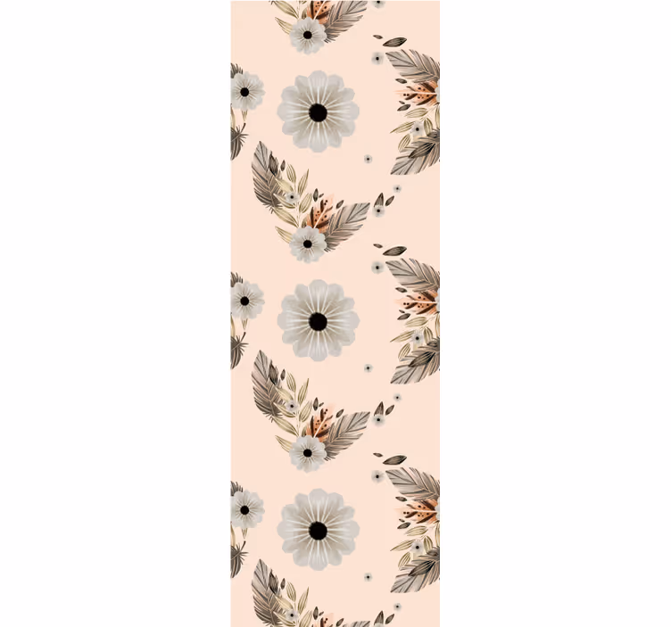 Carta da parati floreale composizione di fiori e foglie - TenStickers