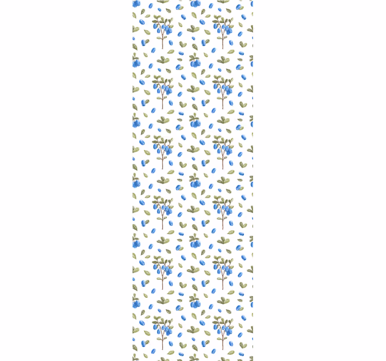 Carta da parati floreale mirtillo botanico - TenStickers