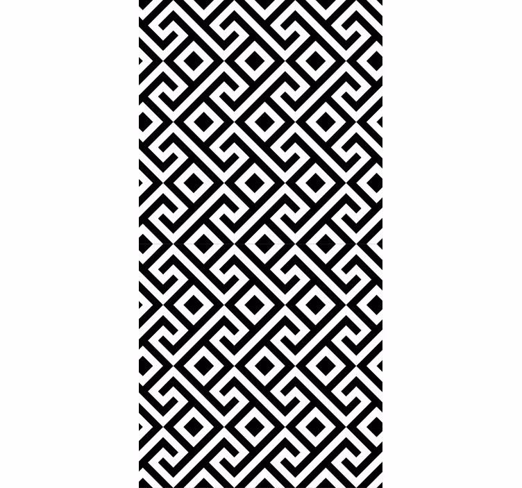Carta da parati geometrica intricato design in bianco e nero - TenStickers