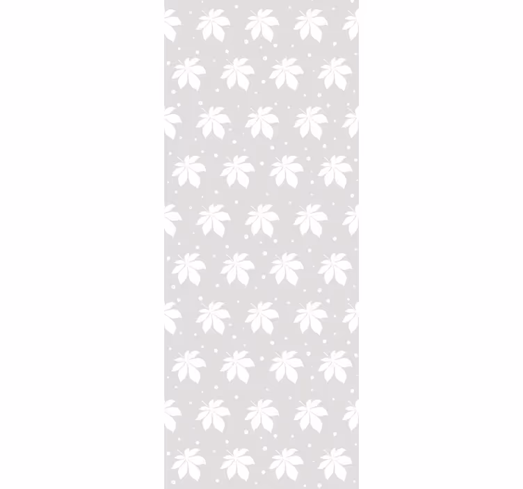 Carta da parati foglie modello grigio e bianco - TenStickers