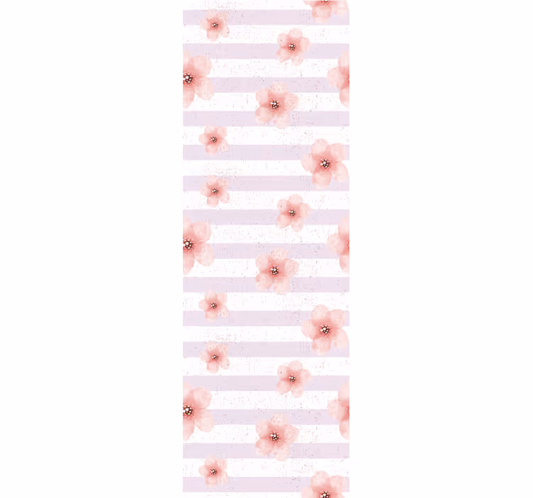 Carta da parati floreale strisce di fiori di ciliegio - TenStickers