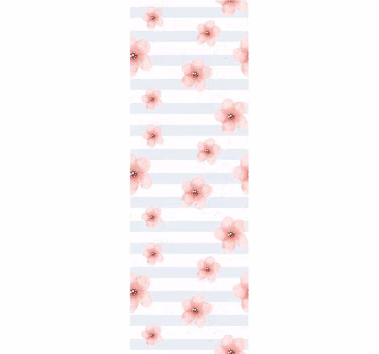 Carta da parati floreale strisce floreali rosa - TenStickers