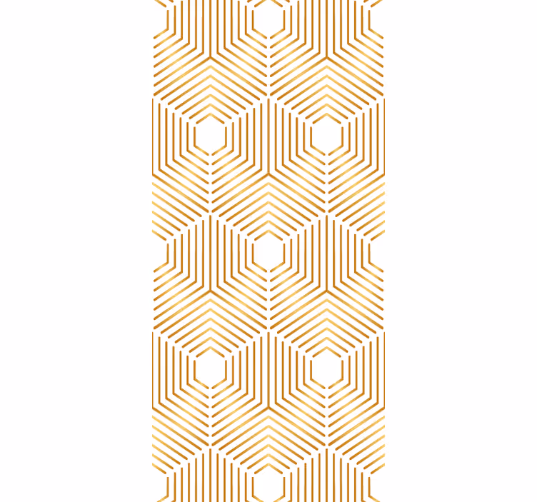 Carta da parati geometrica motivo esagonale dorato - TenStickers