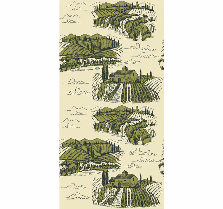 Carta da parati natura paesaggio di vigneti - TenStickers