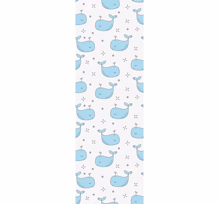 Carta da parati cameretta cuccioli di balena blu - TenStickers