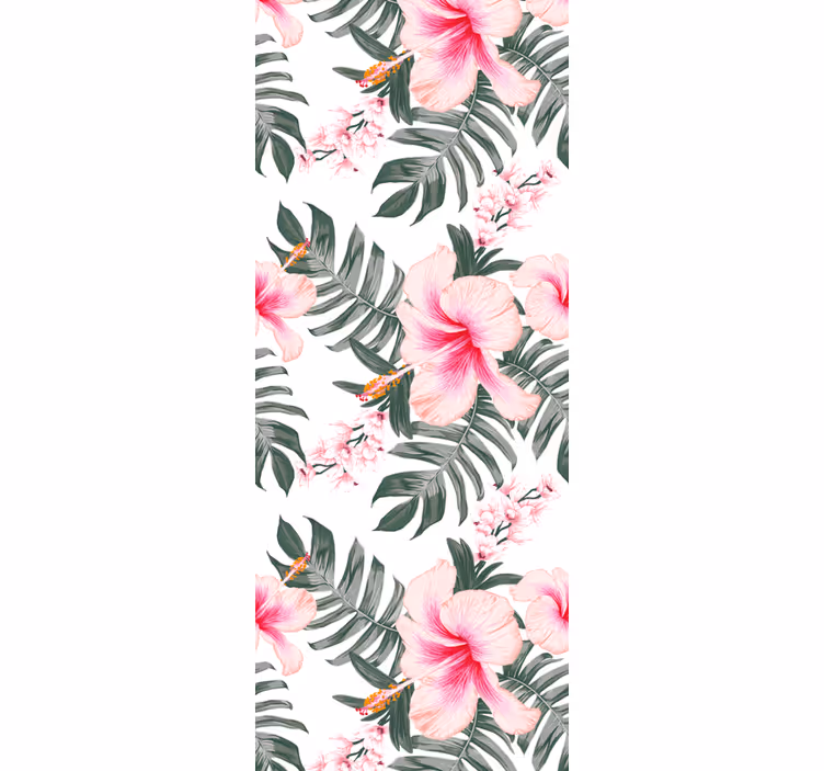Carta da parati floreale Modello di rosa orchidea - TenStickers