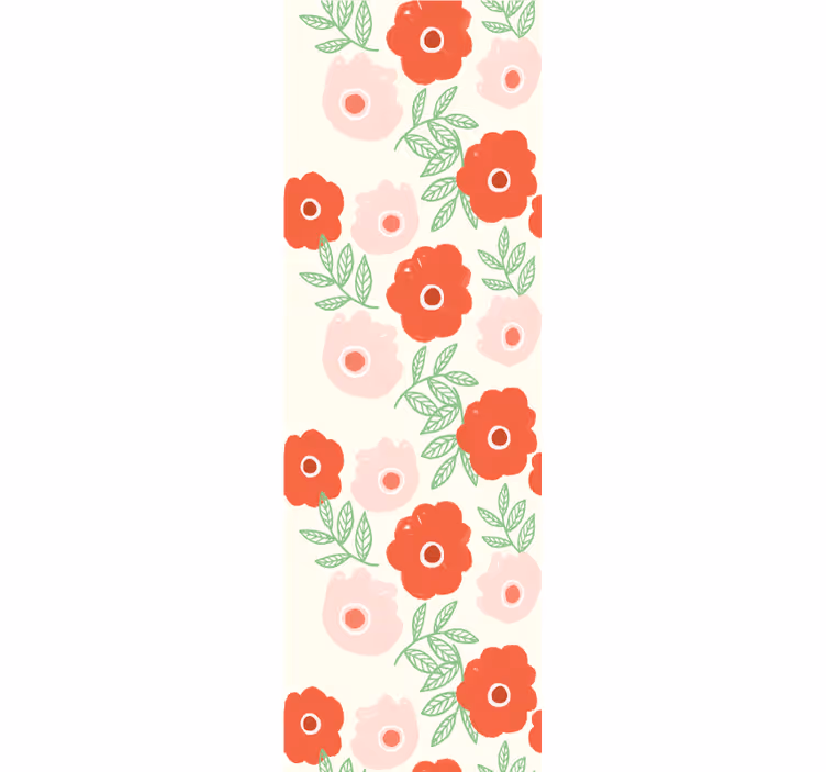 Carta da parati floreale fiore rosa e rosso - TenStickers
