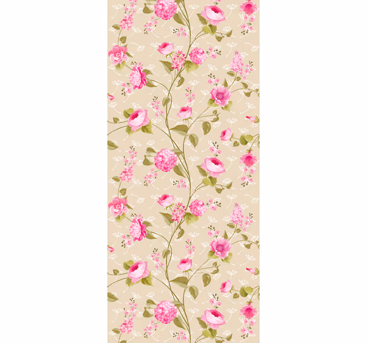 Carta da parati floreale motivo rose beige - TenStickers