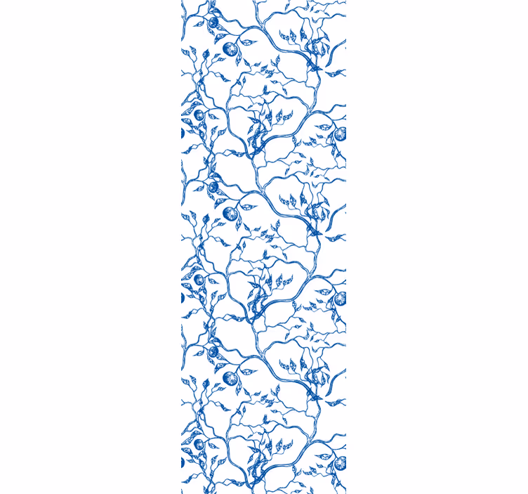Carta da parati foglie motivo rami blu - TenStickers