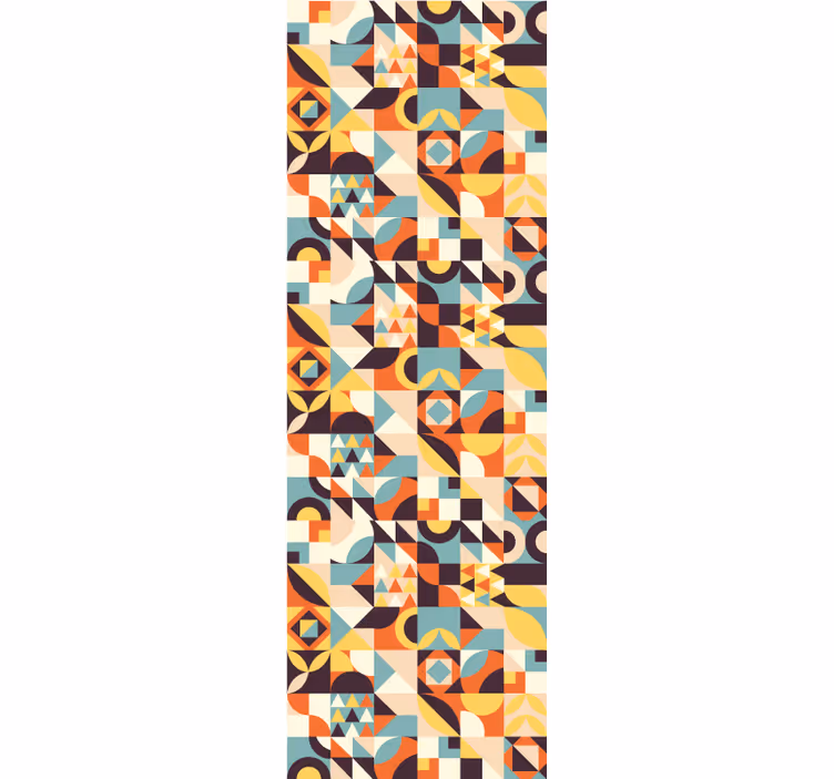 Carta da parati geometrica mosaico retrò colorred - TenStickers