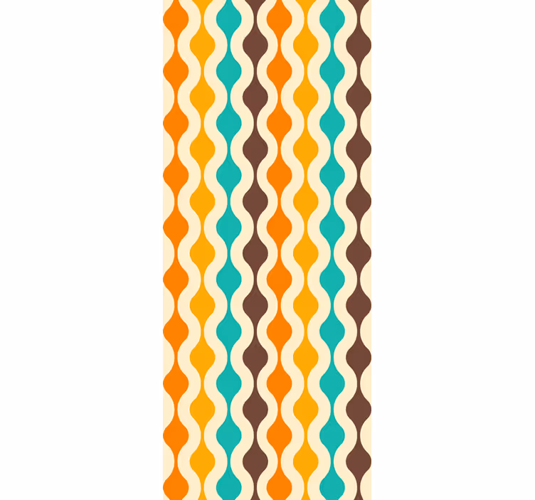 Carta da parati vintage texture onde retrò sinuose - TenStickers