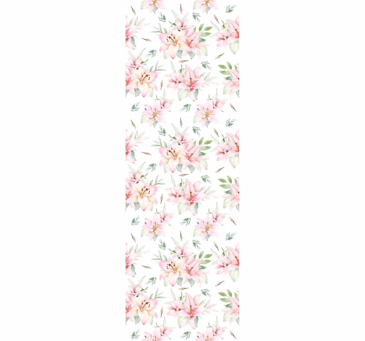 Carta da parati floreale motivo rosa e bianco - TenStickers