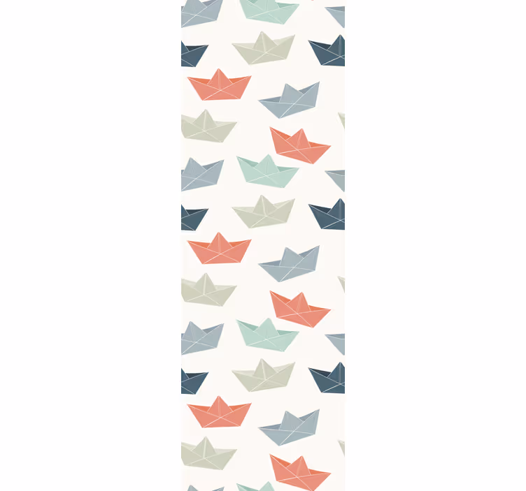 Carta da parati cameretta barche origami - TenStickers