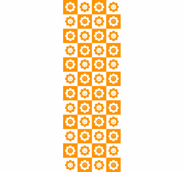 Carta da parati floreale motivo di fiori sorridenti - TenStickers