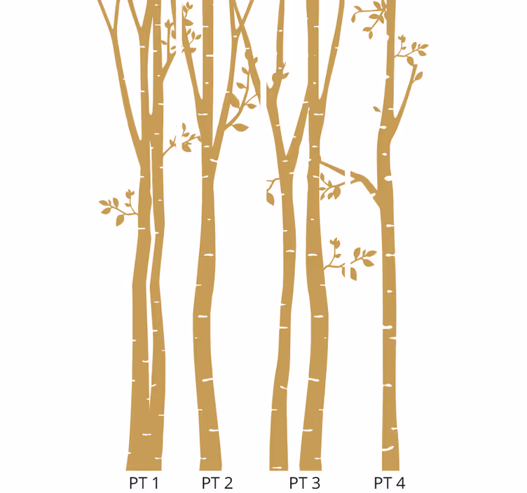 Carta da parati alberi silhouette dorate eleganti - TenStickers