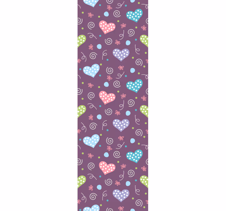 Carta da parati pois motivi a cuore colorati - TenStickers