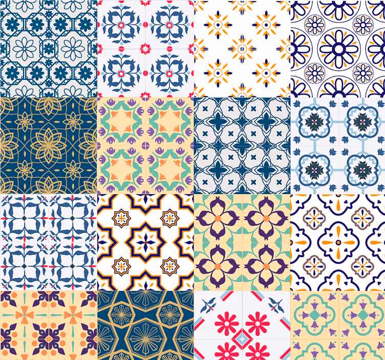 Carta da parati piastrelle decorate - TenStickers