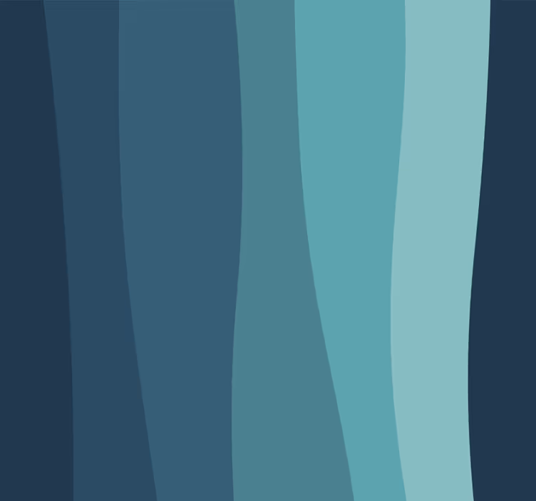 Carta da parati 3d onde curve dell'oceano - TenStickers