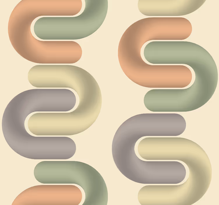 Carta da parati soggiorno strato di forme curve - TenStickers