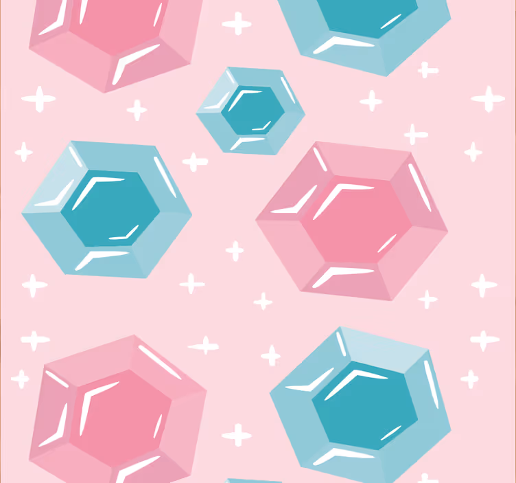 Carta da parati bambini gemme dai toni gioiello geometrici - TenStickers