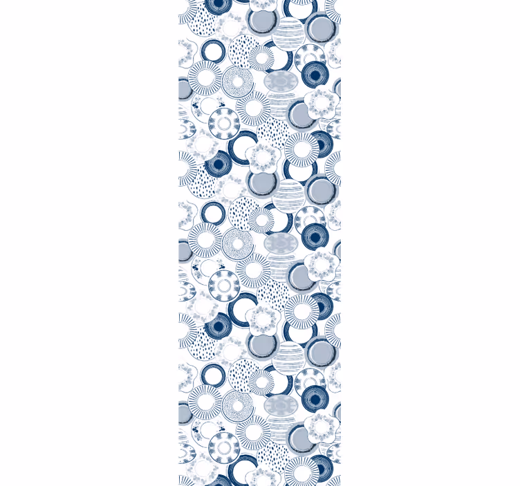 Carta da parati ornamentale blu delfts - TenStickers