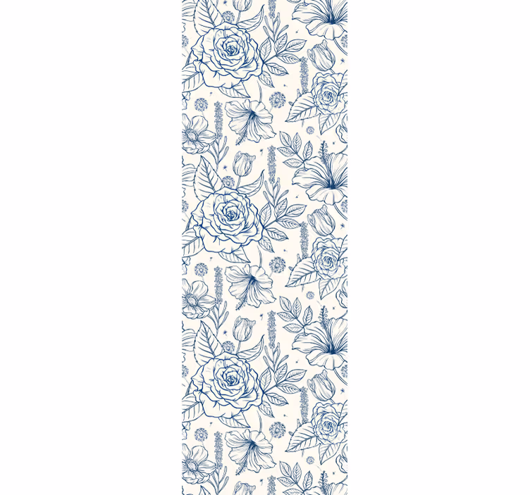 Carta parati floreale Fiore blu delft - TenStickers
