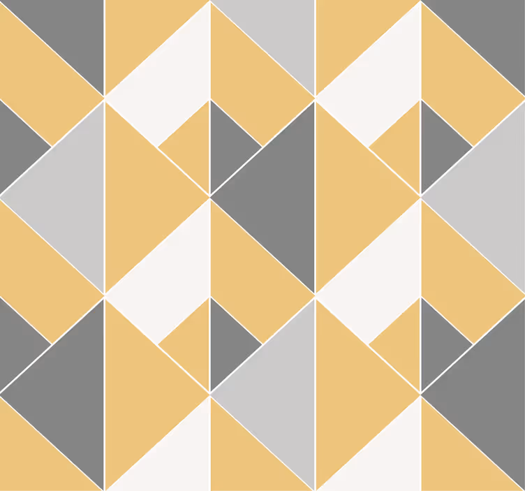 Carta da parati triangoli modello giallo e grigio - TenStickers