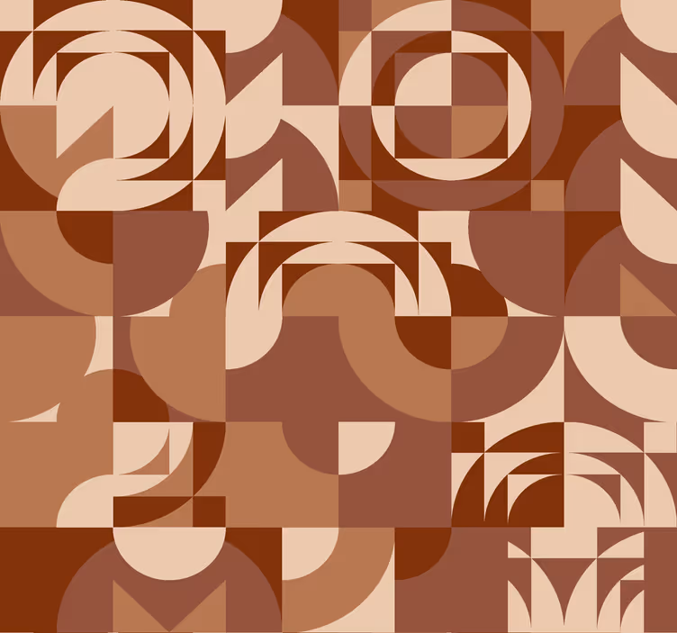 Carta da parati terracotta disegno geometrico astratto - TenStickers