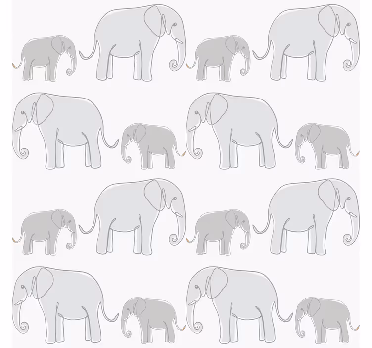 Carta da parati bambini elefanti minimalisti - TenStickers