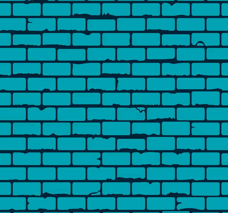 Carta da parati mattoni inganno di mattoni verde acqua - TenStickers