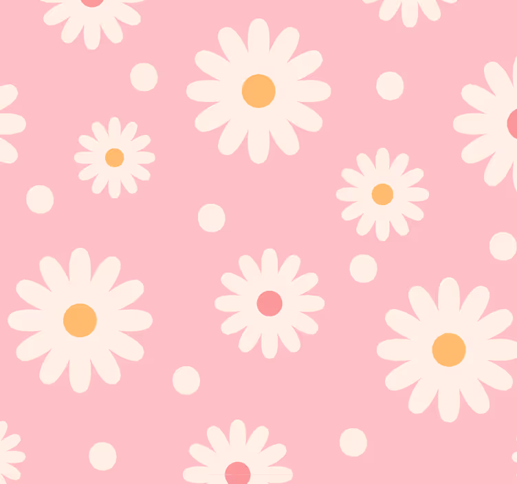 Carta da parati floreale disegno del modello margherita - TenStickers