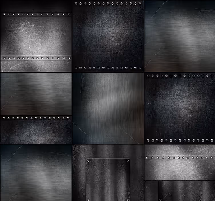 Carta da parati moderna texture design pannello metallico - TenStickers