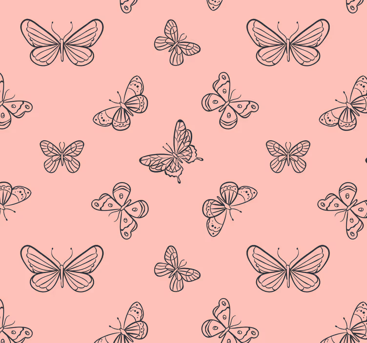 Carta da parati rosa motivo a farfalla - TenStickers