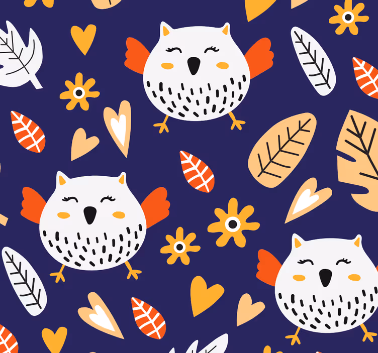 Carta da parati uccelli modello di natura gufo - TenStickers