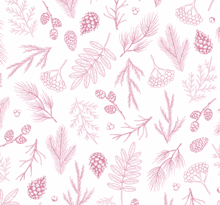 Carta da parati foglie disegno a motivi floreali - TenStickers