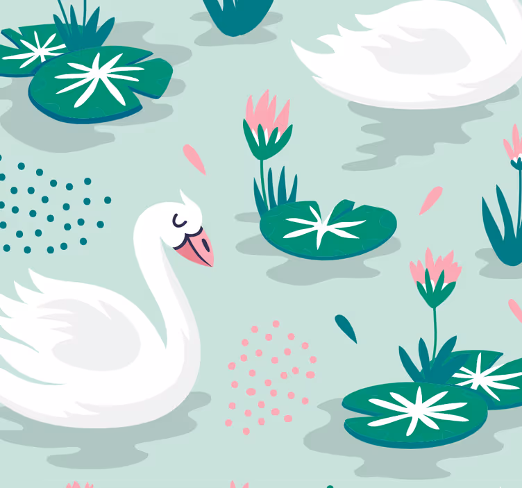 Carta da parati animali modello del lago dei cigni - TenStickers