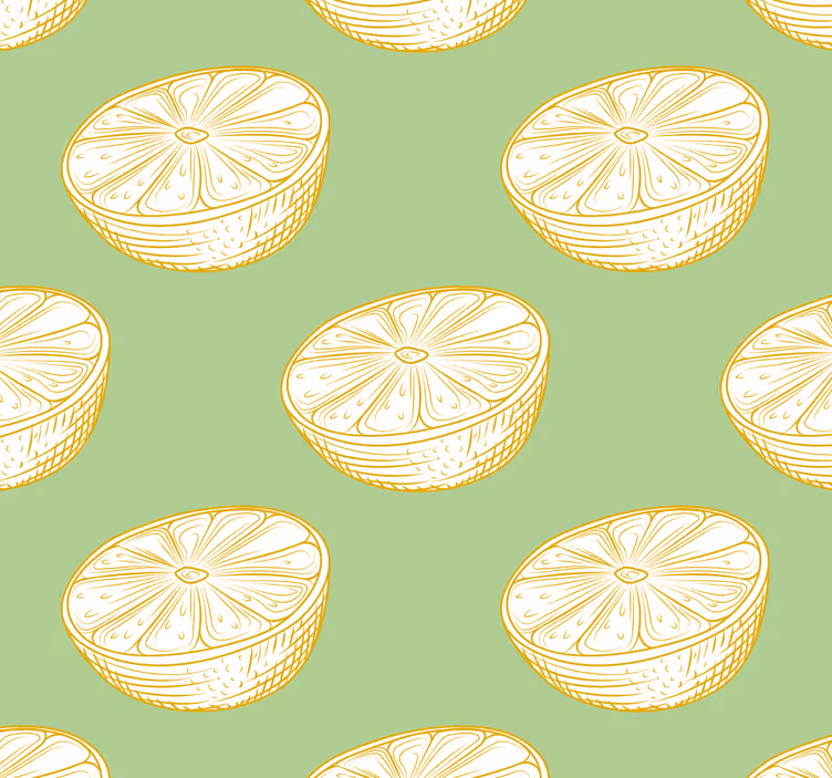 carta da parati cucina motivo ornamentale di agrumi - TenStickers