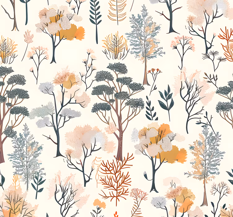 Carta da parati paesaggi modello di alberi - TenStickers