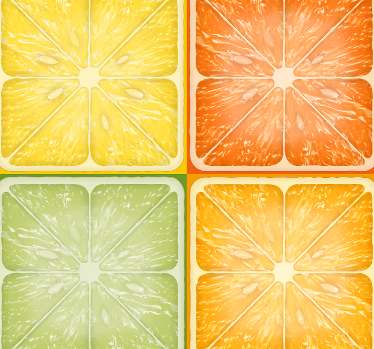 Carta da parati effetto piastrelle design geometrico - TenStickers