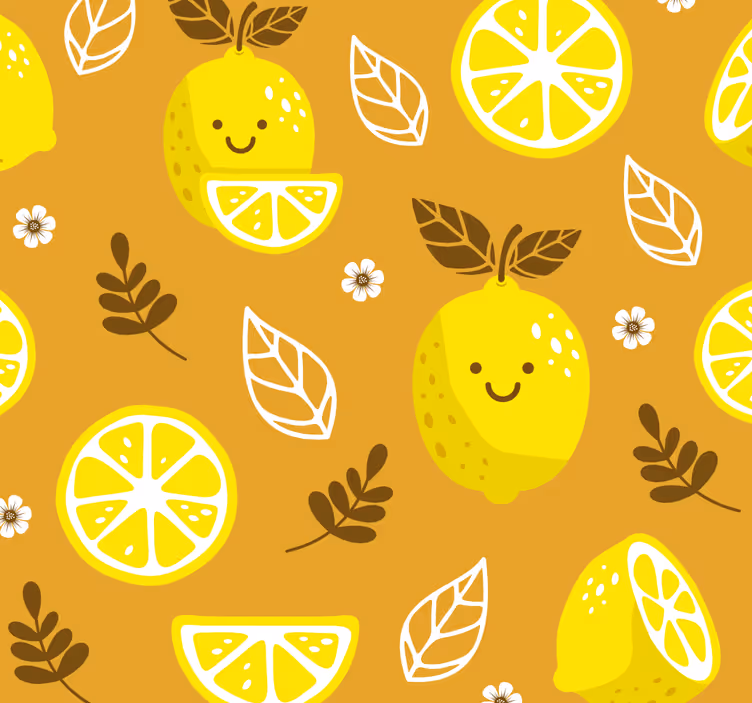 carta da parati cucina allegro motivo agrumato - TenStickers