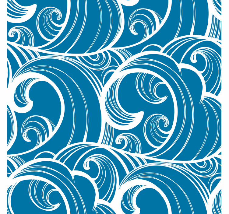 Carta da parati testata letto motivo blu ondulato - TenStickers