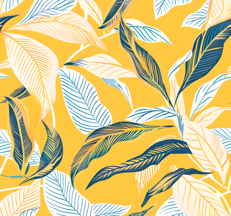 Carta da parati gialla flora mediterranea - TenStickers