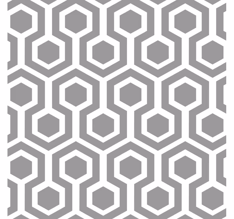 Carta da parati geometrica motivo grigio esagonale - TenStickers