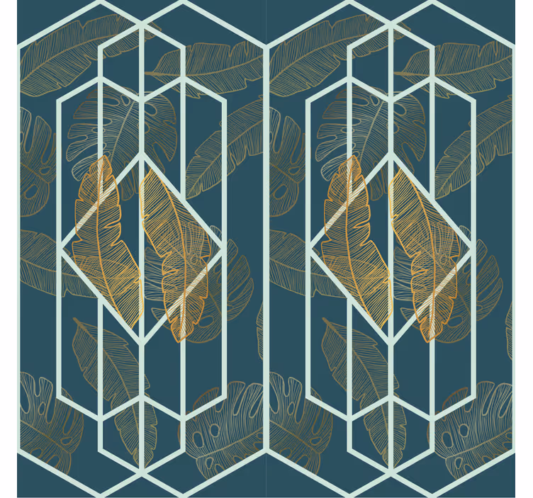 Carta da parati geometrica disegno tropicale - TenStickers