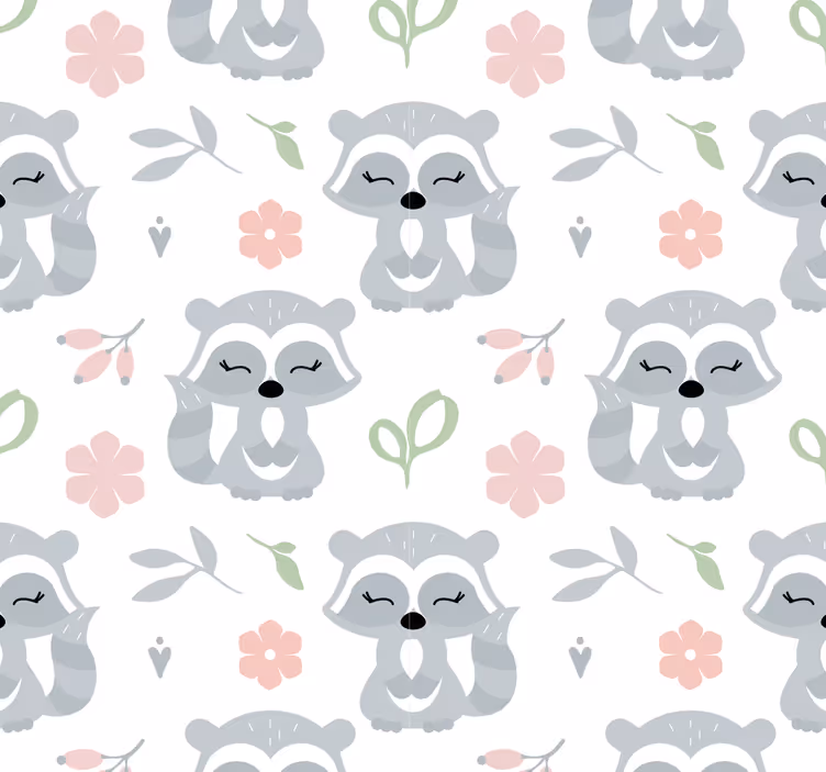 Carta da parati animali adorabili procioni - TenStickers