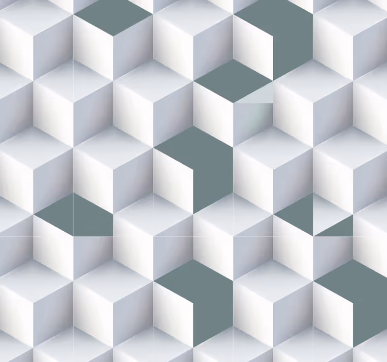 Carta da parati geometrica illusione del cubo geometrico - TenStickers