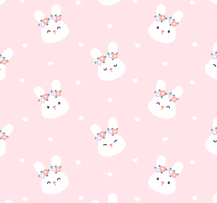 Carta da parati animali motivo a pois coniglietto - TenStickers