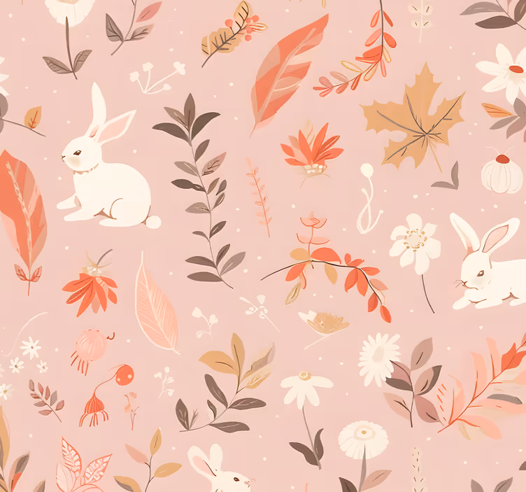 Carta da parati rosa disegno della foresta autunnale - TenStickers